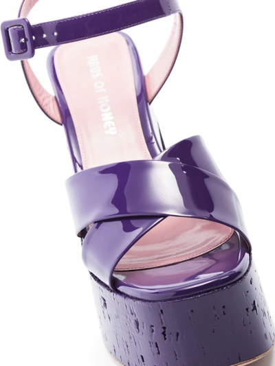 Shop Haus Of Honey 125mm Platform Open Toe Sandals In Purple
