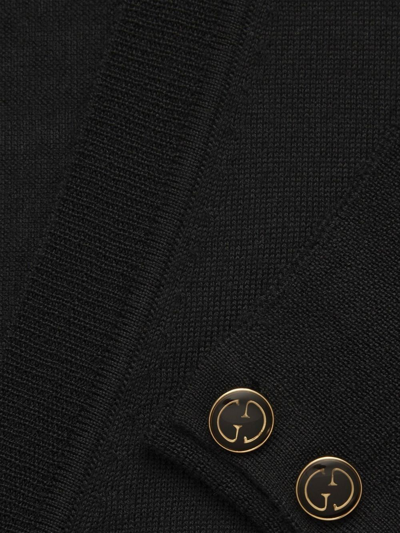 Shop Gucci Fine-knit Wool Cardigan In Schwarz