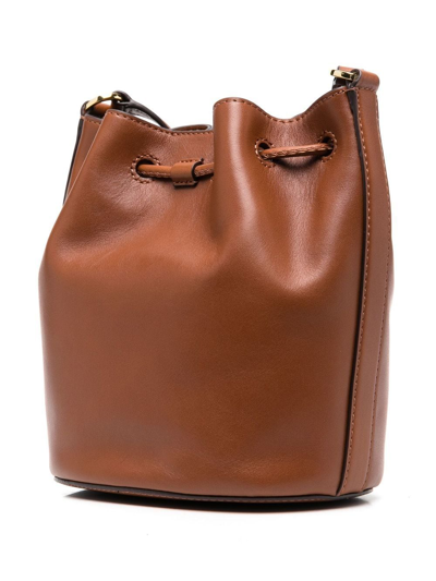 Shop Lauren Ralph Lauren Andie Bucket Bag In Braun