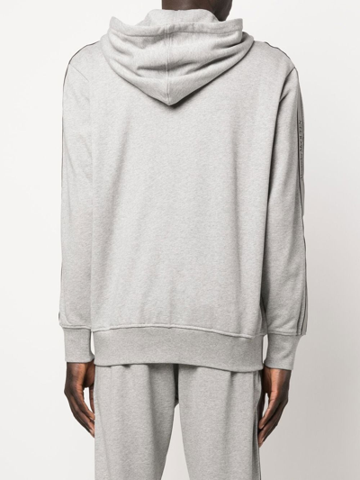 Shop Alexander Mcqueen Logo-tape Zip-up Hoodie In Grau