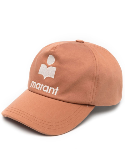 Shop Isabel Marant Embroidered-logo Baseball Cap In Orange
