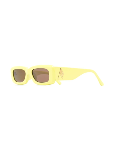 Attico Mini Marfa Rectangular Sunglasses In Yellow