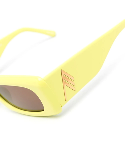 Shop Attico X The  Mini Marfa Sunglasses In Yellow