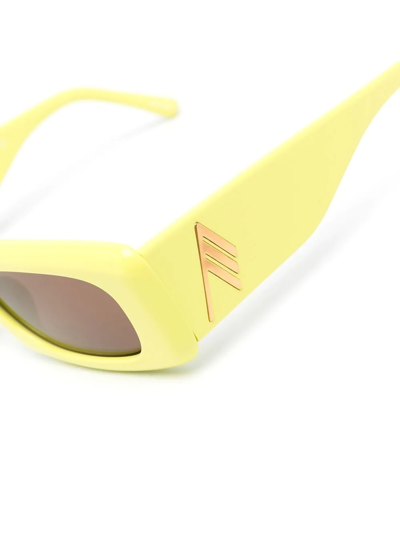 Attico Mini Marfa Rectangular Sunglasses In Yellow