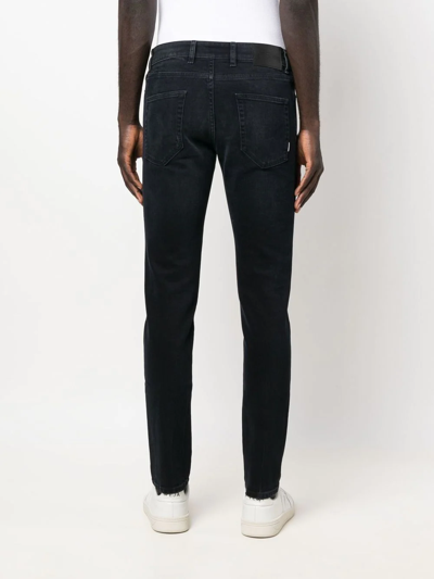 Shop Pt Torino Mid-rise Slim-fit Jeans In Schwarz
