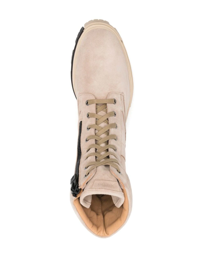 Shop Amiri Lace-up Ankle Boots In Nude