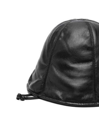 Shop Nanushka Logo Slip-on Bucket Hat In Schwarz