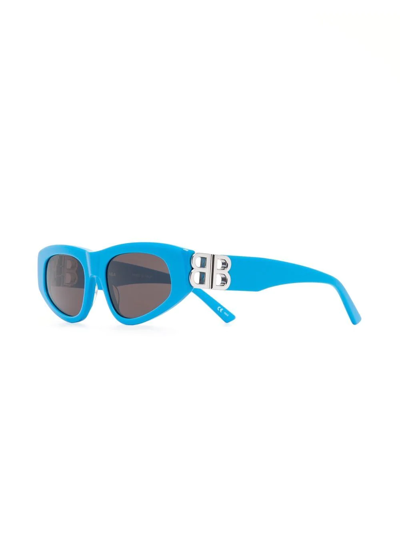 Shop Balenciaga Dynasty D-frame Sunglasses In Blau