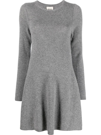 Shop Khaite The Fleurine Cashmere Minidress In Grau