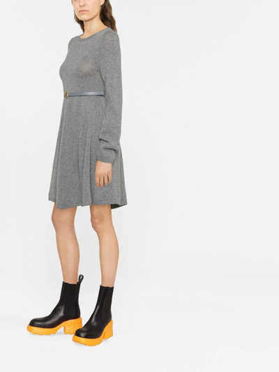 Shop Khaite The Fleurine Cashmere Minidress In Grau