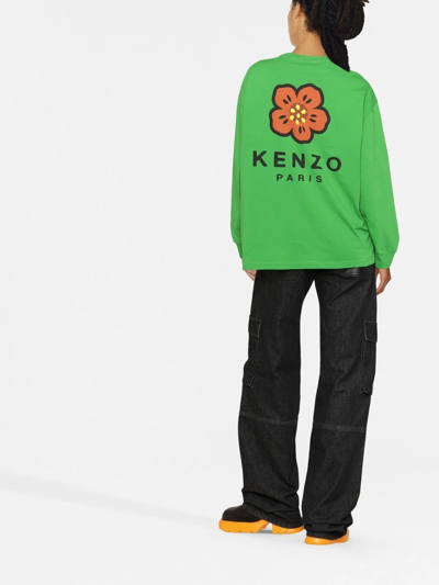 Shop Kenzo Boke Flower-print Cotton Sweatshirt In Rosa