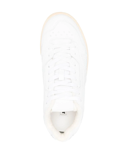 Shop Jil Sander Debossed-logo Low-top Sneakers In Weiss