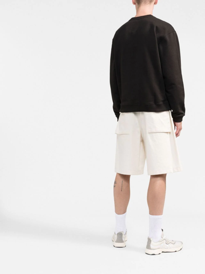 Kenzo Black Sweatshirt In Light Fllece With Broke Flower Embroidery To The Chest  Man In Schwarz
