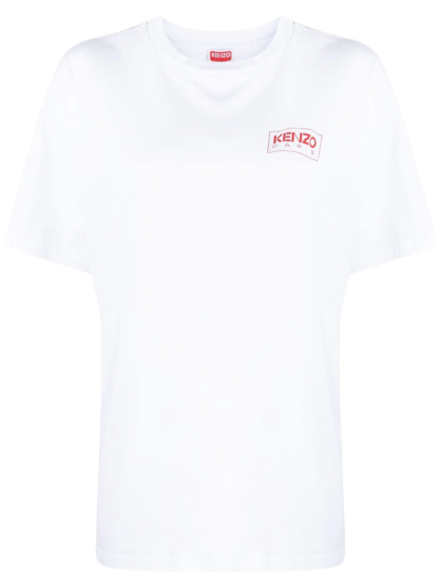 Shop Kenzo Logo-print Oversized T-shirt In Weiss