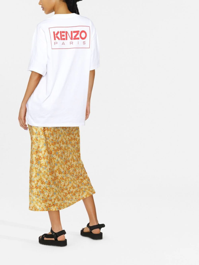 Shop Kenzo Logo-print Oversized T-shirt In Weiss
