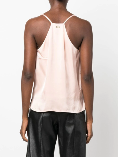 Shop Twinset V-neck Racerback Vest In Pink