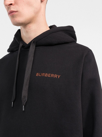Shop Burberry Embroidered Tb-monogram Hoodie In Schwarz