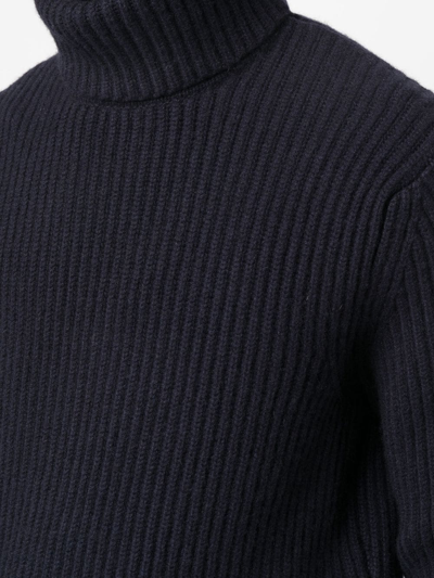 Shop Malo Ribbed-knit Roll-neck Jumper In Blau