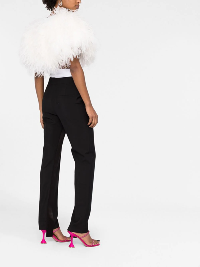 Styland One-shoulder Feather-detail Top In White