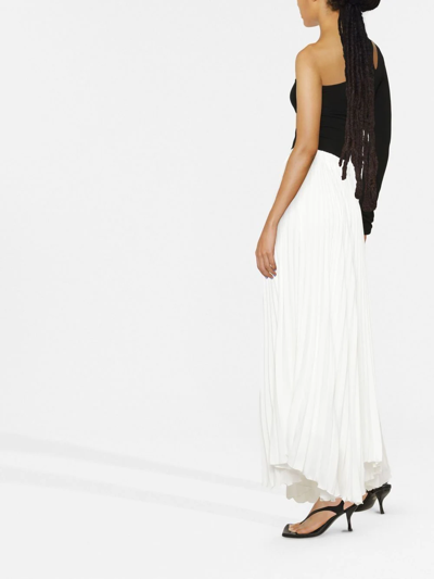 Shop Styland Pleated High-waist Maxi Skirt In Weiss