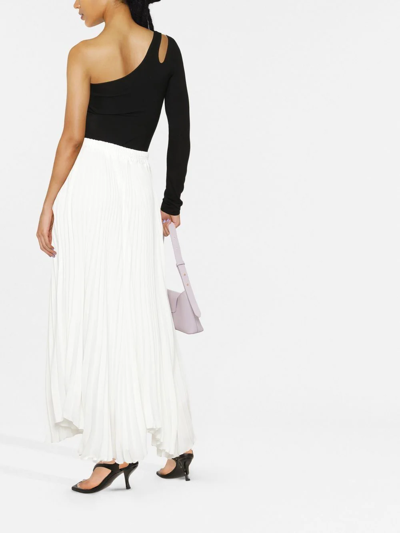 Shop Styland Pleated High-waist Maxi Skirt In Weiss