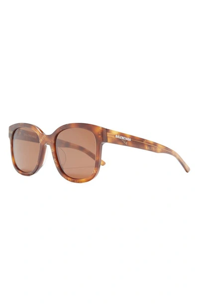 Shop Balenciaga 52mm Square Rectangle Sunglasses In Havana Brown