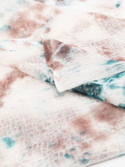 Shop Suzusan Tie-dye Pattern Scarf In White