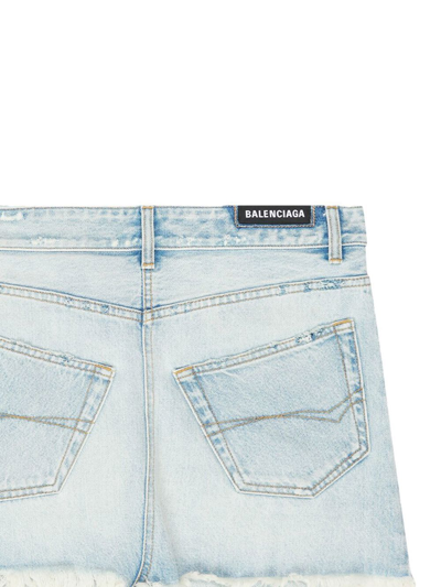 Shop Balenciaga Cut-up Denim Miniskirt In Blue