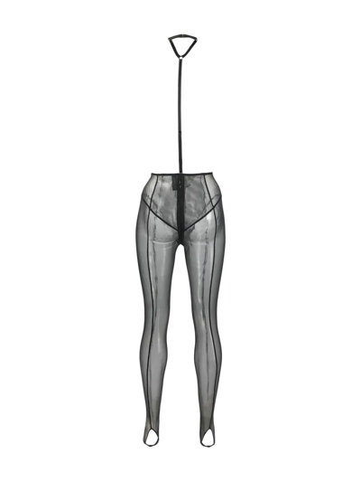 Shop Maison Close L'amoureuse Sheer Stirrup Leggings In Black