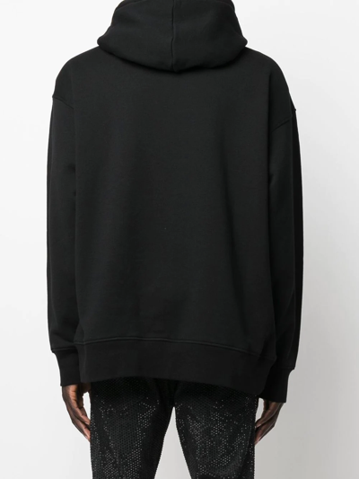 Shop Dsquared2 Tonal Slogan-print Hoodie In Black