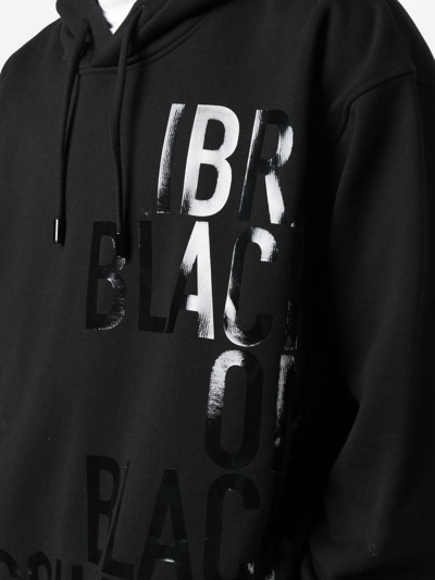 Shop Dsquared2 Tonal Slogan-print Hoodie In Black