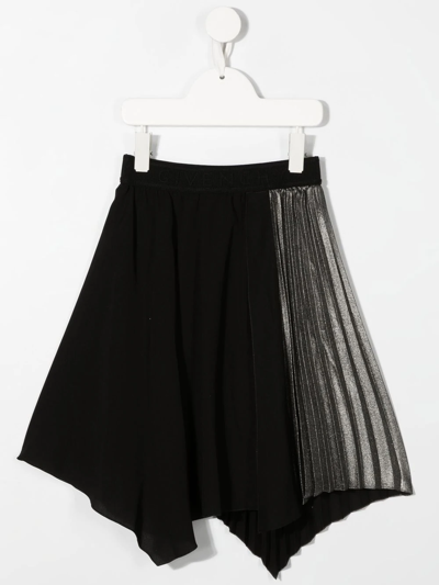 Shop Givenchy Pleated Asymmetric Skirt In Black