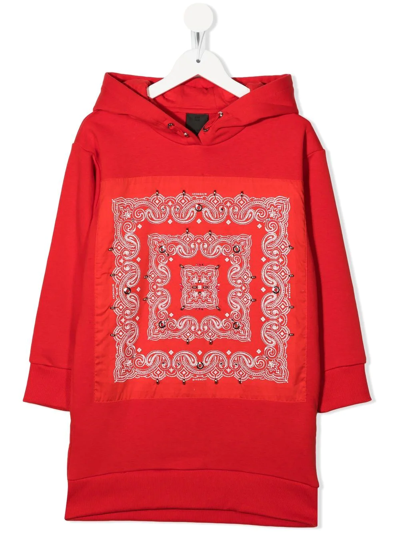 Shop Givenchy Long Sleeve Hoodie Dress In Red