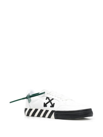 Off-white Vulcanized Leather Low Top Sneakers In White