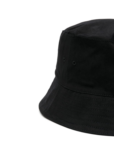 Shop Off-white Helvetica Logo-print Bucket Hat In Black