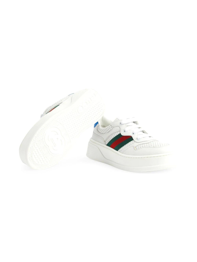 Shop Gucci Web Detail Chunky Sneakers In White