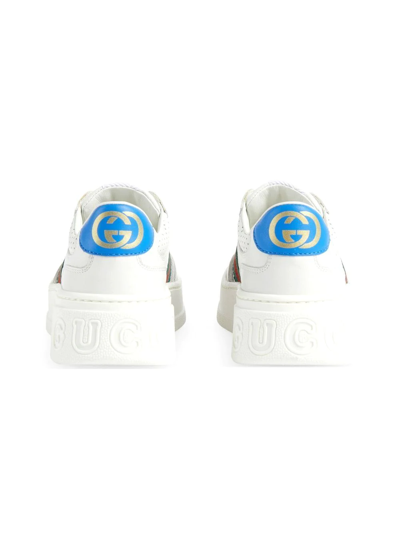 Shop Gucci Web Detail Chunky Sneakers In White