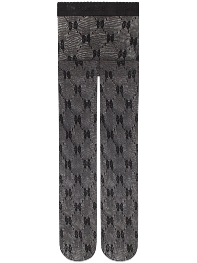 Shop Gucci Gg Lurex-detailed Knitted Tights In Black