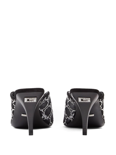 Gucci 90mm Gg Crystal-embellished Sandals In Black