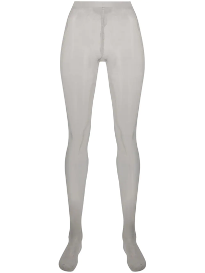 Shop Falke Sheer High-waisted Tights In Silver