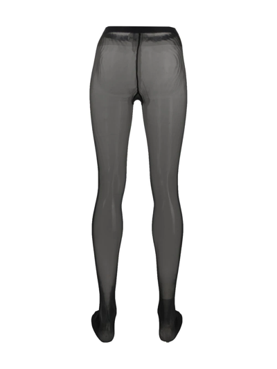 Falke Geometric-patterned Tights In Black
