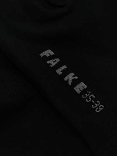 Falke Intarsia-knit Logo Cotton Socks In Black