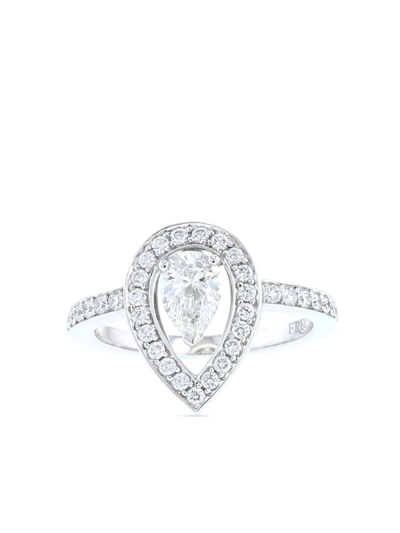 Pre-owned Fred  Platinum Lovelight Diamond Ring In Silver