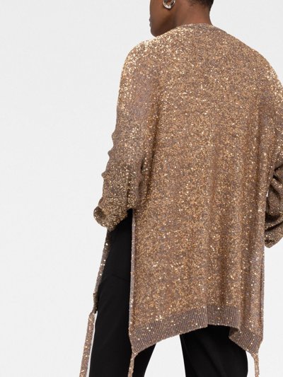 Stella Mccartney Sequinned Side-tie Jumper In Grey