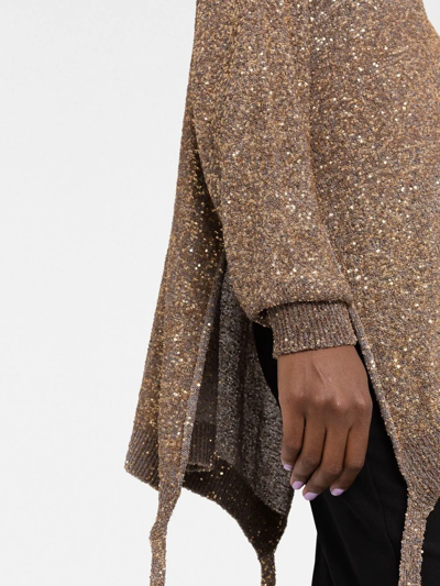 Stella Mccartney Sequinned Side-tie Jumper In Grey