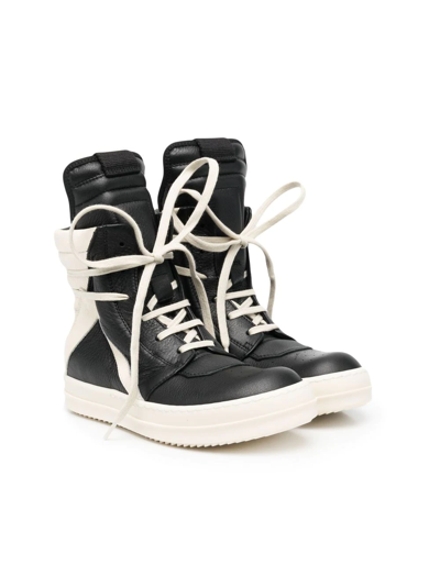 Shop Rick Owens Lace-up Hi-top Sneakers In Black