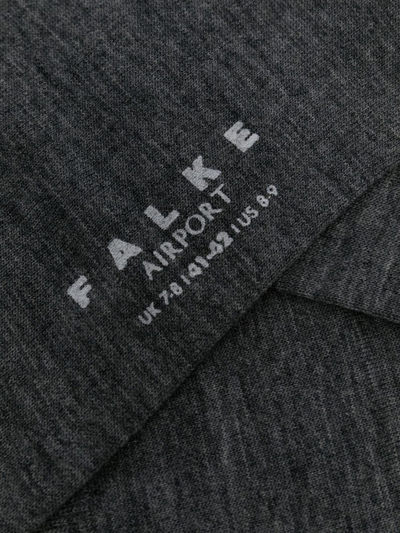 Shop Falke Marl-knit Logo Socks In Grey