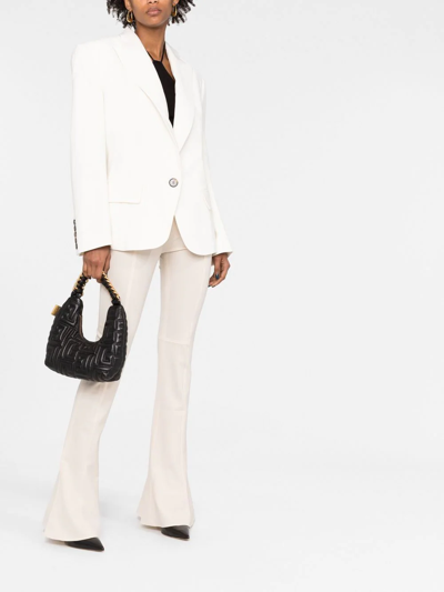 Alexandre Vauthier White Padded-shoulder Single-breasted Blazer In White