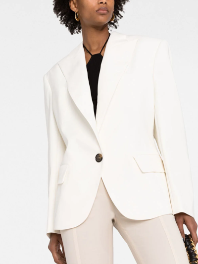 Alexandre Vauthier White Padded-shoulder Single-breasted Blazer In White
