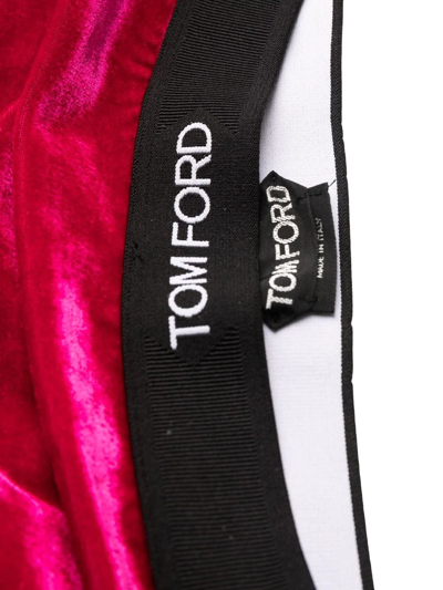 Shop Tom Ford Logo-band Low-back Bra In Pink